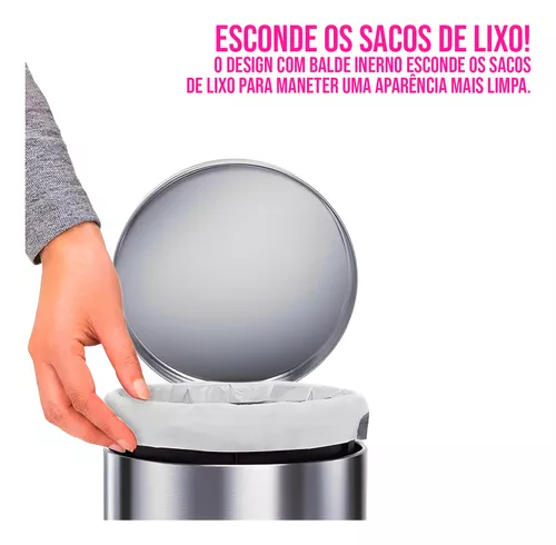 Lixeira Inox 5L com Escova 990011