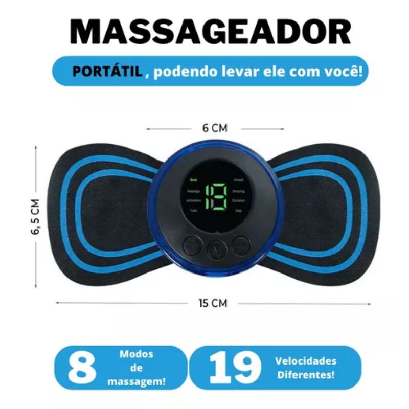 Kit Tapete E Mini Massageador Elétrico Dor Pés E Musculares